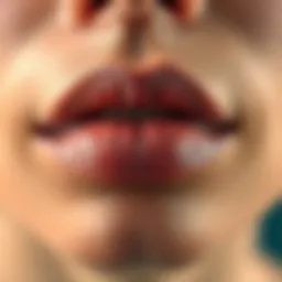 Close-up of soft, hydrated lips after treatment
