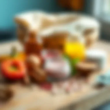 Nature's Bounty: Ingredients for Healthy Lips Natural ingredients for lip care displayed on a wooden surface