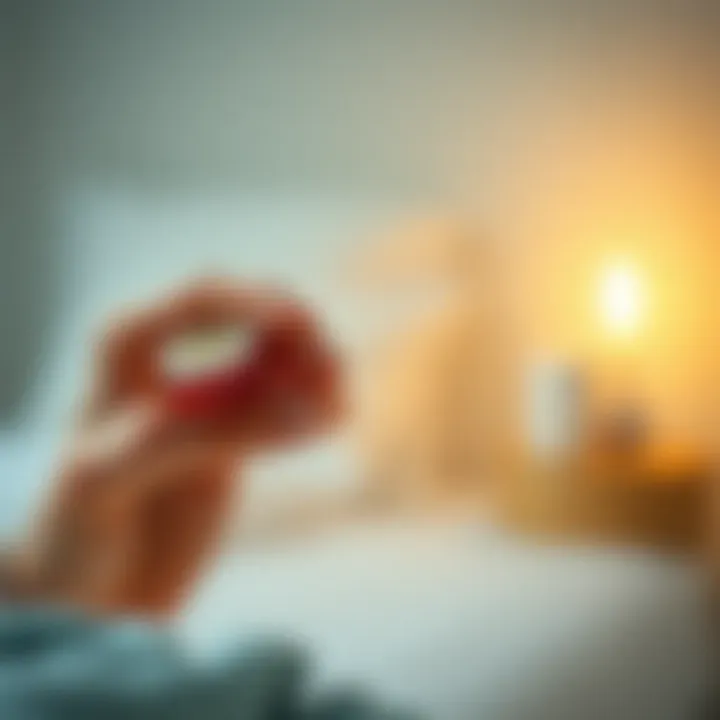 Self-Care Routine: Nourishing Your Lips A serene setting with a person applying lip balm