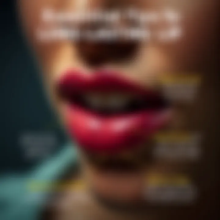 Essential Tips for Long-Lasting Lip Care Illustration of lifestyle tips for maintaining lip health