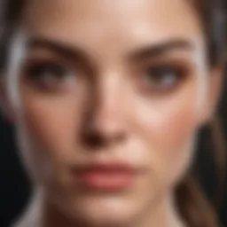 Close-up view of healthy skin with minimal redness