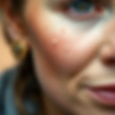 Close-up of a woman's face with visible age spots