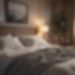 A serene bedroom setting with dim lighting and soft textiles promoting relaxation.