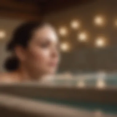 Wellness Practices to Alleviate Puffiness An elegant spa scene illustrating wellness practices for puffiness
