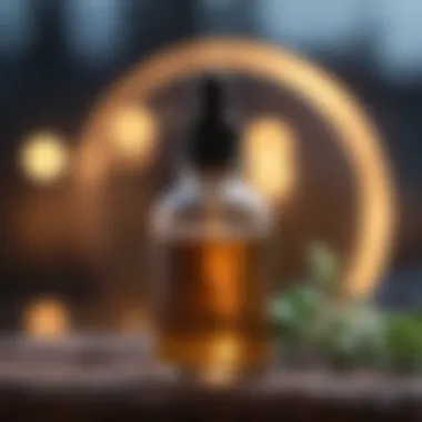 Essential Oils for Scalp Relief A tranquil setting featuring essential oils and scalp care products