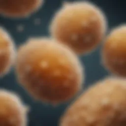 Visual representation of yeast cells under a microscope