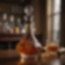 Elegant Crystal Decanter with Amber Liquid