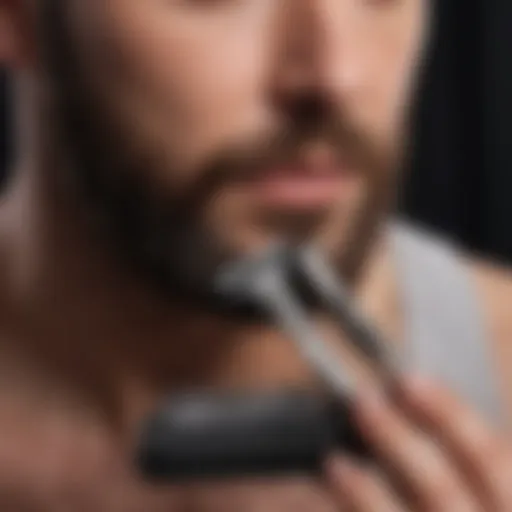 Close-up of a grooming tool kit featuring trimmers and razors