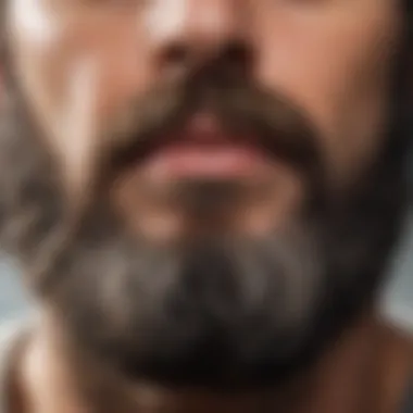 Detailed view of a well-groomed beard showcasing smooth skin