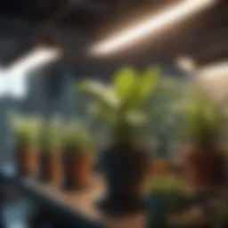 Various types of indoor grow lights