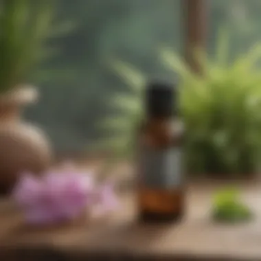 Aromatherapy: Enhancing Itching Relief with Essential Oils A serene setting with essential oils and a diffuser emitting gentle mist
