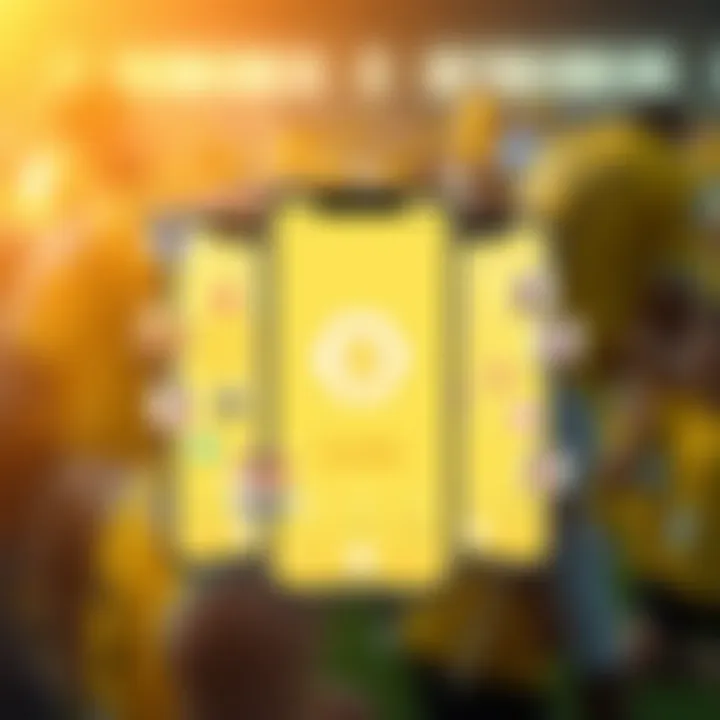 Exploring Bumble's Multifaceted Interface A vibrant illustration showcasing the Bumble app interface highlighting its diverse functionalities.