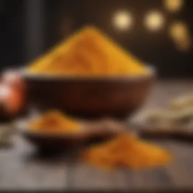 Curcumin Supplements for Wellness Curcumin supplements on a wooden table
