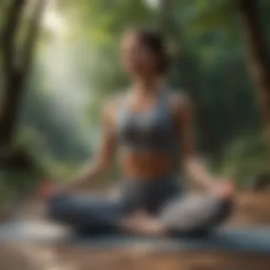 Yoga practitioner in serene natural setting