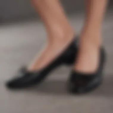 Elegant Black Leather Flats with Arch Support Elegant black leather flats showcasing arch support detail
