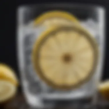 Refreshing glass of water with lemon slices