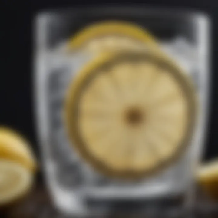 Refreshing glass of water with lemon slices