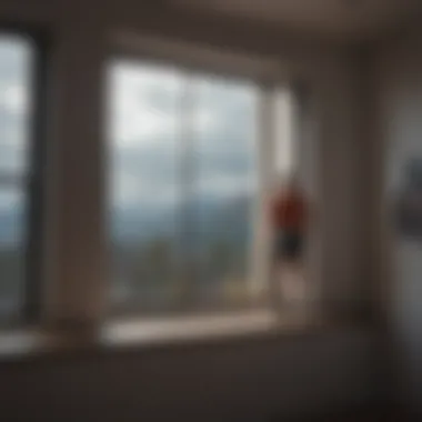 Windows of Isolation Lonely figure standing by a window
