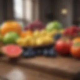 Assorted low-carb fruits on a wooden table
