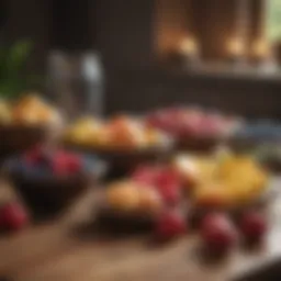 Variety of fruits on a wooden table