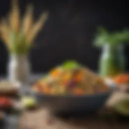 A vibrant bowl of quinoa salad packed with colorful vegetables and high-protein ingredients.