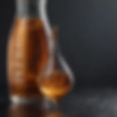 Modern Design of Liquid Protein Drops Close-up of liquid protein drops in a sleek bottle reflecting modern design.
