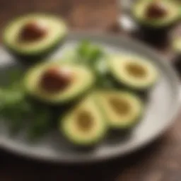 Fresh Avocado Slices on a Plate