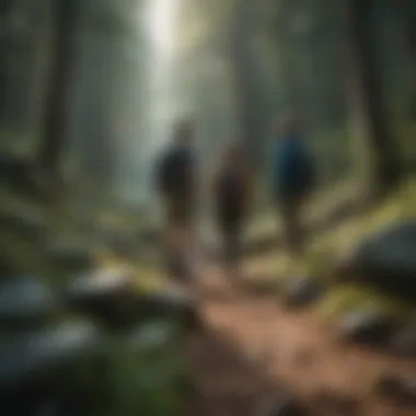 Trailside Talks Couple engaging in open dialogue while hiking in nature