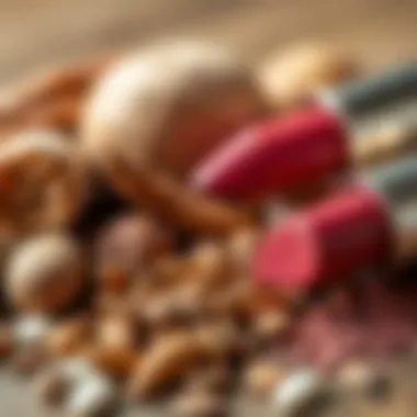 Organic Ingredients in Lipsticks Close-up of organic ingredients used in natural lipsticks