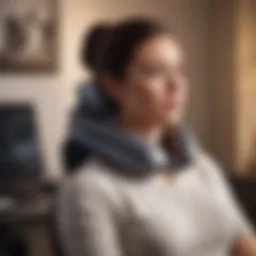 Ergonomic neck support cushion in use