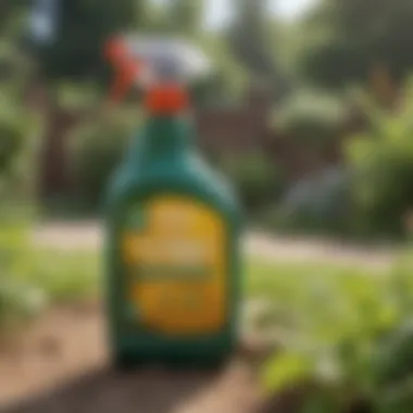 Close-up of organic pesticide spray bottle