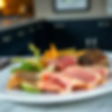 An elegant plate featuring a variety of lean meats and fish.