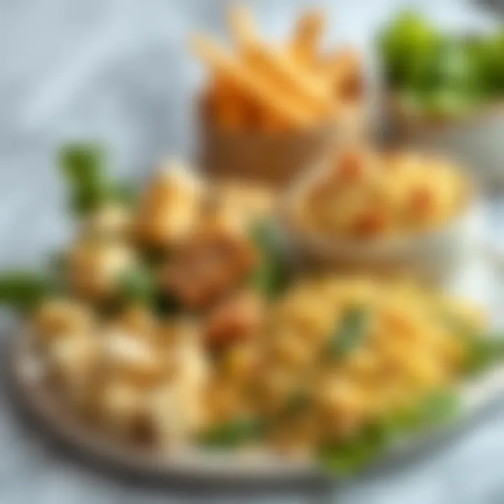 A colorful display of plant-based protein options including tofu and quinoa.