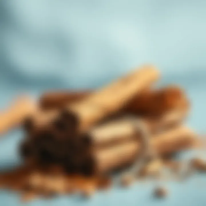 Cinnamon sticks arranged aesthetically, symbolizing warmth and healing