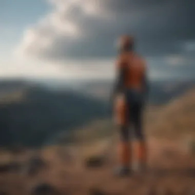 Confronting Isolation A solitary figure looking out over a vast landscape
