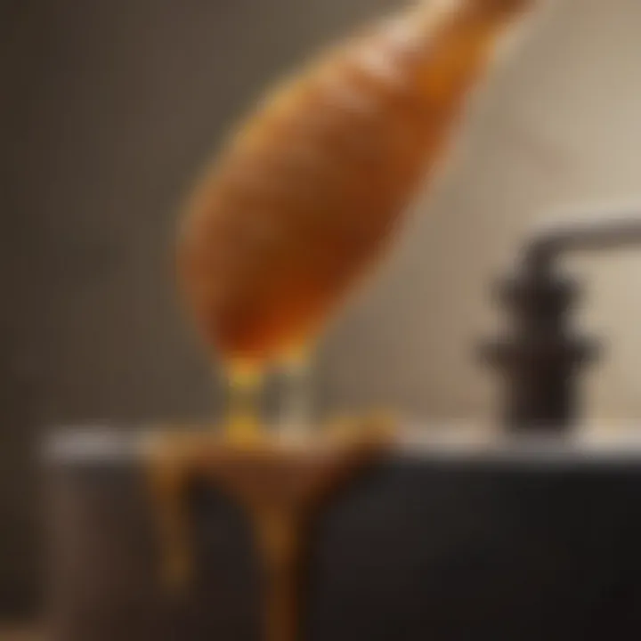 Close-up of honey dripping from a tap