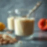 Whey protein concentrate in a glass with a scoop