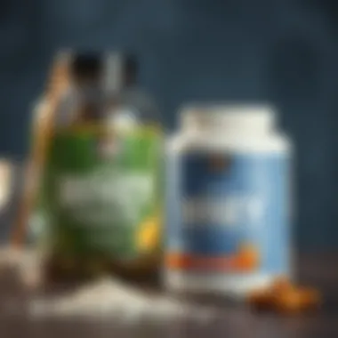 Advantages of Whey Hydrolysate for Recovery Whey hydrolysate supplement next to a water bottle