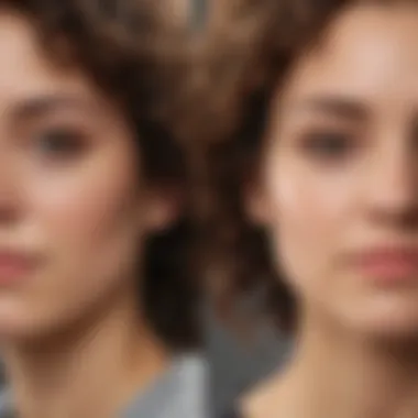 Before and After Serum Treatment for Curls Before and after comparison of curls treated with serum
