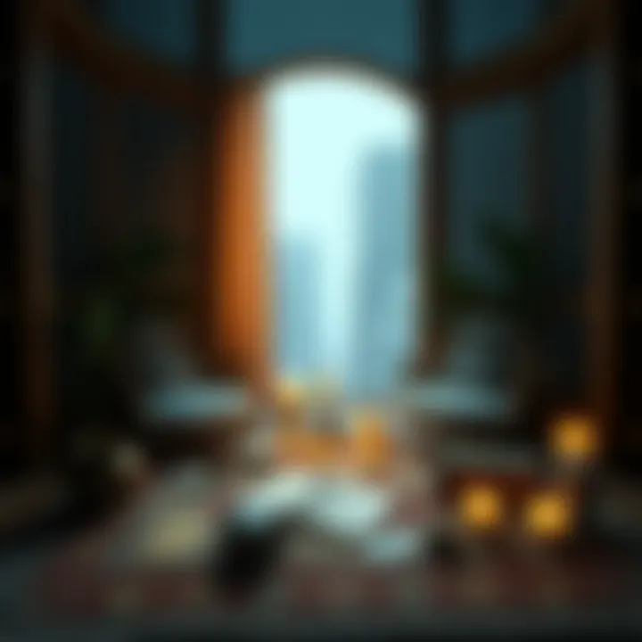 Intuitive Tarot Reading Environment A serene setting for tarot reading, emphasizing intuition.