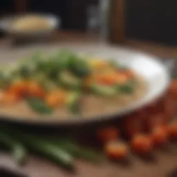 A vibrant plate showcasing seasonal vegetables and grains, emphasizing health and sustainability.