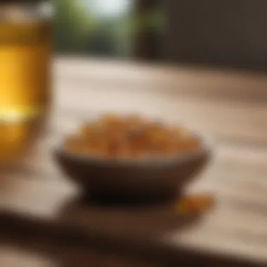 A close-up of high-quality vitamin D supplements displayed on a wooden surface, emphasizing quality and purity.