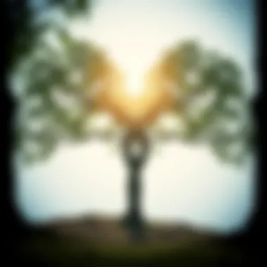 Symbol of Deep Connections Two intertwined trees symbolizing deep connections and unity