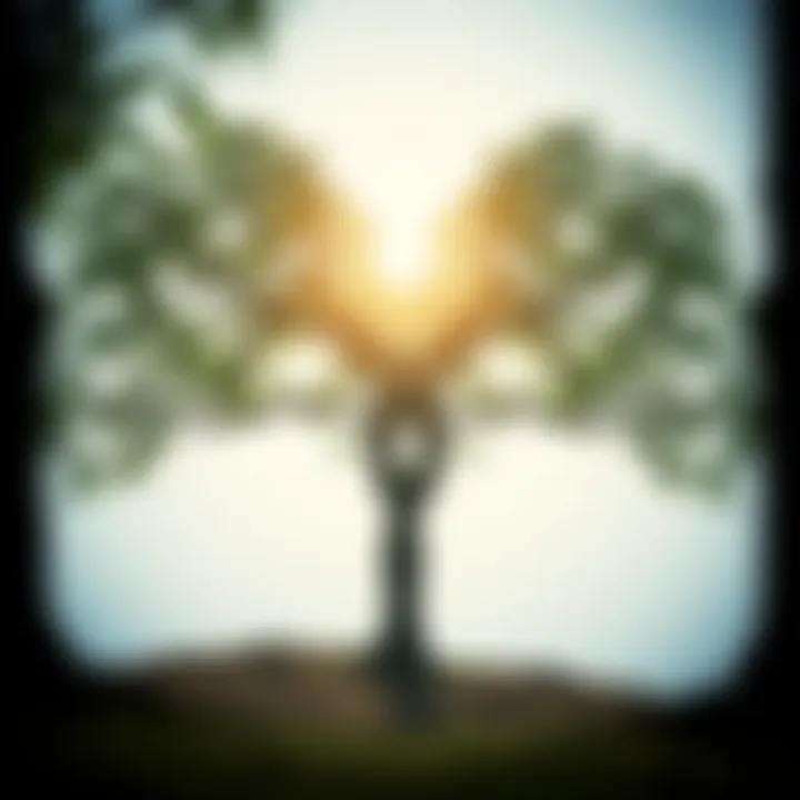 Symbol of Deep Connections Two intertwined trees symbolizing deep connections and unity