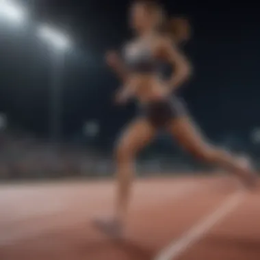 Athlete running on track wearing ASIC neutral shoes