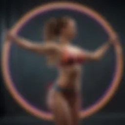 A vibrant hula hoop in motion, showcasing the dynamics of waist training