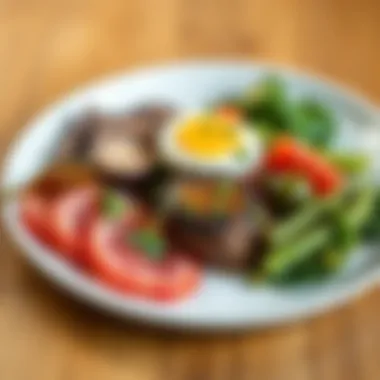 Whole30 Meal Presentation A beautiful plate showcasing a Whole30 meal, emphasizing colors and textures