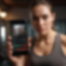 A smartphone displaying a variety of workout routine apps