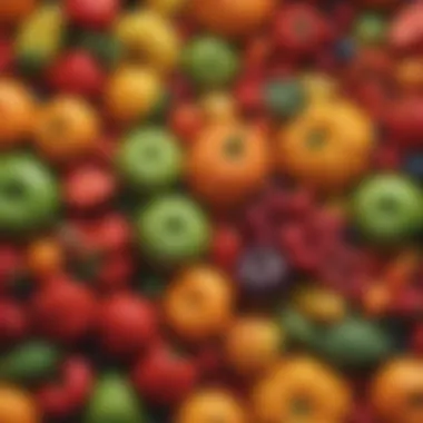 Colorful array of vibrant fruits and vegetables known for their anti-inflammatory properties