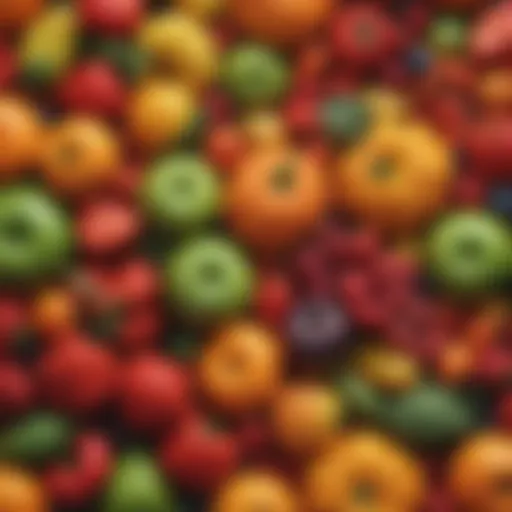 Colorful array of vibrant fruits and vegetables known for their anti-inflammatory properties